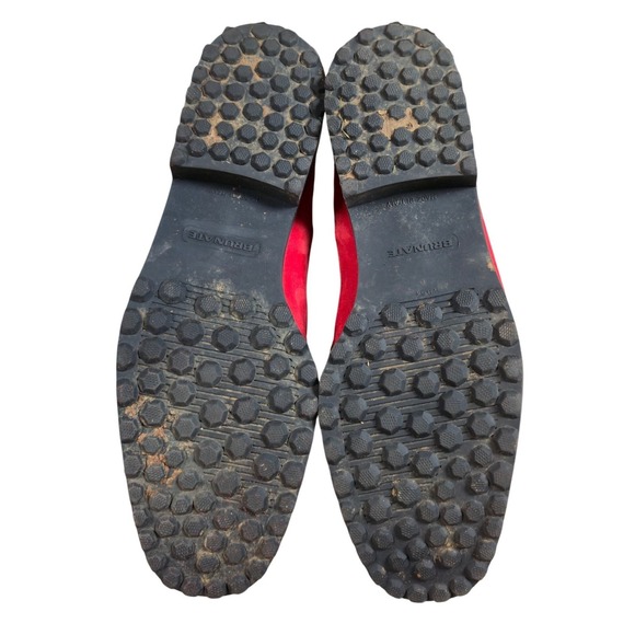 BRUNATE Red Suede Shearling Lined Ankle Boots Women's Size 37 Made in Italy - Picture 10 of 14